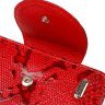 Красный женский кошелек двойного сложения из натуральной кожи с тиснением под змею CANPELLINI (2421810) - 3