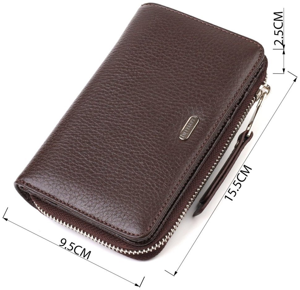 Женский кошелек среднего размера из зернистой кожи коричневого цвета CANPELLINI (2421910) фото №9 Женский кошелек среднего размера из зернистой кожи коричневого цвета CANPELLINI (2421910) modnotak фото №9