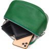 Зелена сумка жіноча через плече з натуральної шкіри флотар Vintage (2422124) - 5