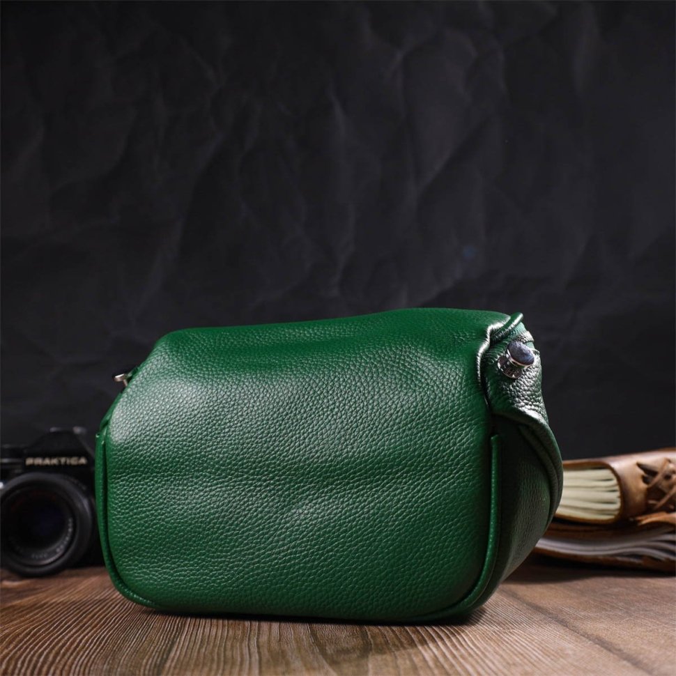 Зеленая женская сумка через плечо из натуральной кожи флотар Vintage (2422124)