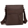 Мужская кожаная сумка-планшет через плечо коричневого цвета Tiding Bag (15760) - 1