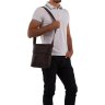 Мужская кожаная сумка-планшет через плечо коричневого цвета Tiding Bag (15760) - 2