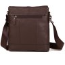 Мужская кожаная сумка-планшет через плечо коричневого цвета Tiding Bag (15760) - 3