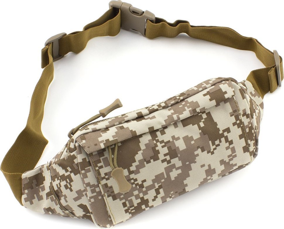 Текстильная тактическая военная сумка на пояс под пиксель - MILITARY STYLE (21967)