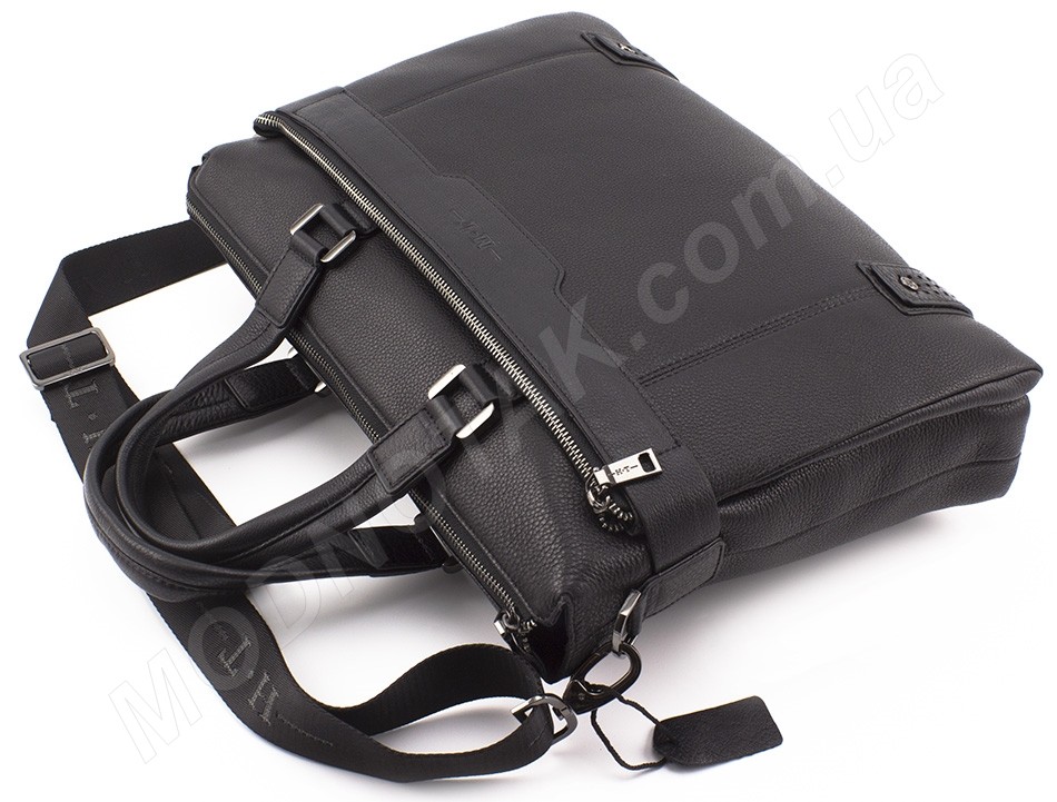 Кожаная деловая мужская сумка под формат документов А4 размера H.T Leather (10345)
