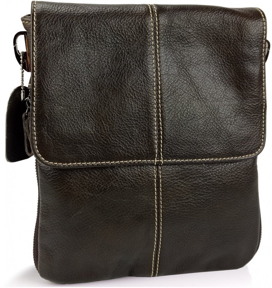 Невелика чоловіча сумка на плече з натуральної шкіри гладкого типу Bexhill (21560)