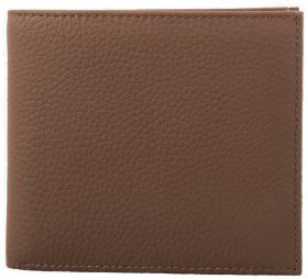 Чоловіче портмоне з фактурної шкіри без застібки та монетниці Smith & Canova 93974 коричневого кольору