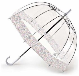 Женский зонт-трость Fulton Birdcage-2 Wedding Floral Border (механика, прозрачный с цветочным принтом) 94074
