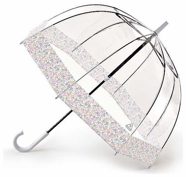 Женский зонт-трость Fulton Birdcage-2 Wedding Floral Border (механика, прозрачный с цветочным принтом) 94074 фото №1 Женский зонт-трость Fulton Birdcage-2 Wedding Floral Border (механика, прозрачный с цветочным принтом) 94074 modnotak фото №1