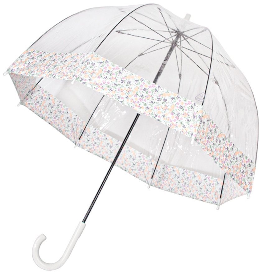 Женский зонт-трость Fulton Birdcage-2 Wedding Floral Border (механика, прозрачный с цветочным принтом) 94074 фото №7 Женский зонт-трость Fulton Birdcage-2 Wedding Floral Border (механика, прозрачный с цветочным принтом) 94074 modnotak фото №7