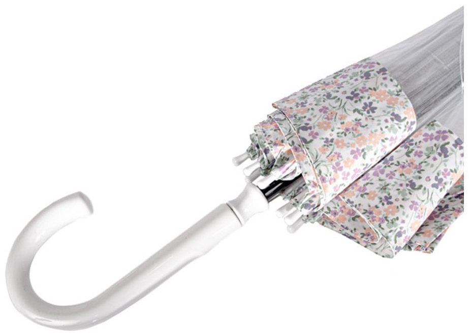 Женский зонт-трость Fulton Birdcage-2 Wedding Floral Border (механика, прозрачный с цветочным принтом) 94074 фото №8 Женский зонт-трость Fulton Birdcage-2 Wedding Floral Border (механика, прозрачный с цветочным принтом) 94074 modnotak фото №8