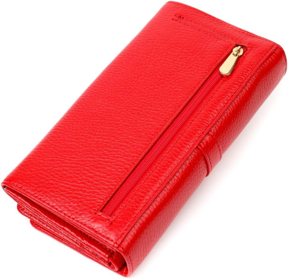 Женский кошелек большого размера из натуральной кожи красного цвета Tony Bellucci (2421957)