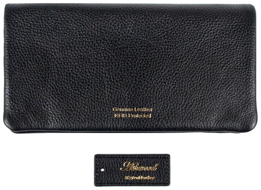 Качественный женский кошелек из натуральной кожи флотар черного цвета Ashwood J56 94174 на кнопке modnotak фото №2