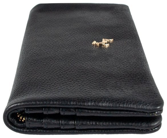 Качественный женский кошелек из натуральной кожи флотар черного цвета Ashwood J56 94174 на кнопке modnotak фото №9