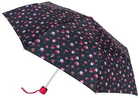 Женский складной зонт Fulton Minilite-2 Strawberry Garden (Синий, механика, 8 спиц) 94374