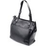 Чорна сумка жіноча середнього розміру з натуральної шкіри з ручками KARYA (2420860) - 2