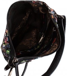 Женская сумка из натуральной разноцветной кожи на молнии Desisan (19158)