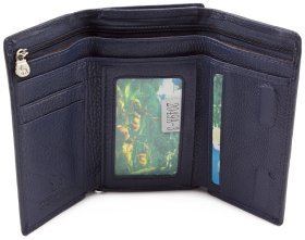 Синій шкіряний гаманець з монетницьою на клямці Marco Coverna (17854)