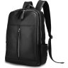 Кожаный рюкзак черного цвета с гладкой поверхностью Tiding Bag (21244) - 1