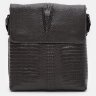 Оригінальна чоловіча сумка на плече коричневого кольору з фактурою під змію Keizer (21359) - 2
