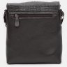 Оригинальная мужская сумка на плечо коричневого цвета с фактурой под змею Keizer (21359) - 3