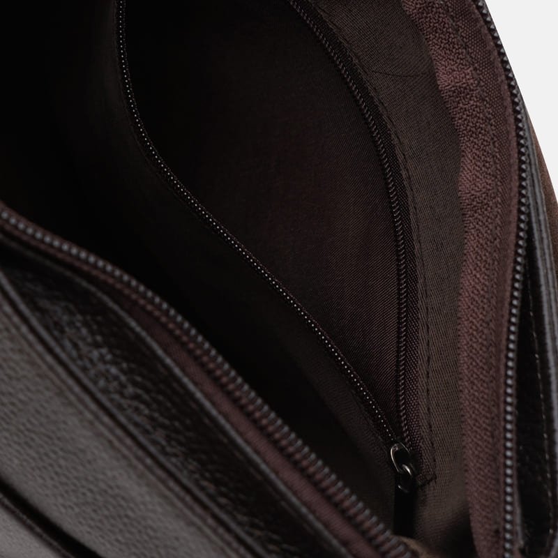 Оригінальна чоловіча сумка на плече коричневого кольору з фактурою під змію Keizer (21359)