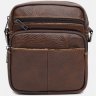 Коричнева наплічна чоловіча сумка-планшет з натуральної шкіри з вираженою фактурою Keizer (19368) - 2