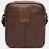 Коричневая наплечная мужская сумка-планшет из натуральной кожи с выраженной фактурой Keizer (19368) - 3