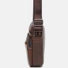 Коричневая наплечная мужская сумка-планшет из натуральной кожи с выраженной фактурой Keizer (19368) - 4