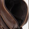 Коричневая наплечная мужская сумка-планшет из натуральной кожи с выраженной фактурой Keizer (19368) - 5
