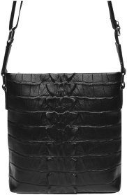 Мужская кожаная сумка-планшет с фактурой под крокодила Keizer 66174