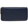 Просторий жіночий шкіряний гаманець темно-синього кольору на змійці Keizer 66274 - 2