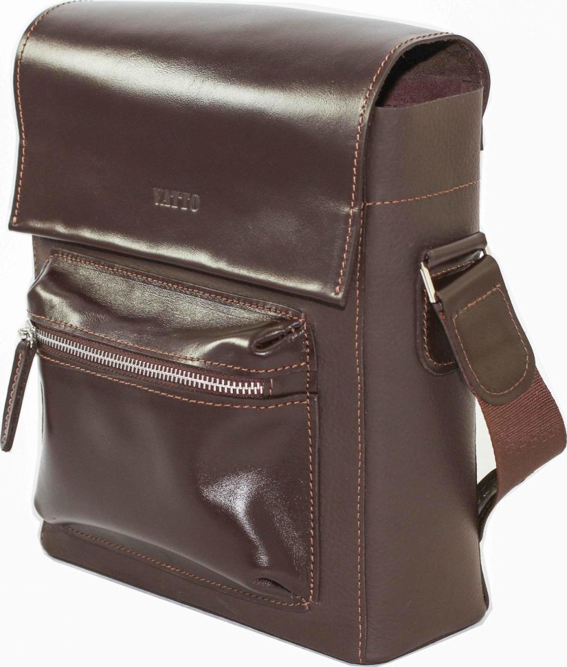Мужская сумка коричневого цвета из гладкой кожи VATTO (12115)