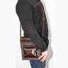 Мужская сумка коричневого цвета из гладкой кожи VATTO (12115) - 2