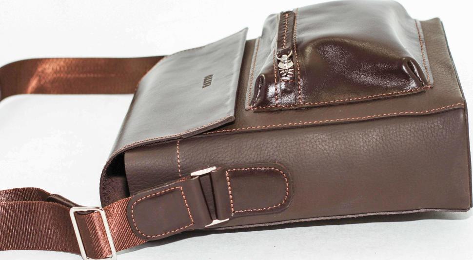 Мужская сумка коричневого цвета из гладкой кожи VATTO (12115)