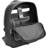 Удобный кожаный городской рюкзак черного цвета на два отсека Issa Hara (21151) - 6