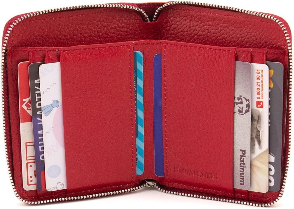 Красный женский кошелек из натуральной кожи на молнии ST Leather 1767274