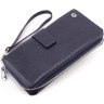 Темно-синій гаманець-клатч із натуральної шкіри із кистьовим ремінцем ST Leather 1767374 - 3