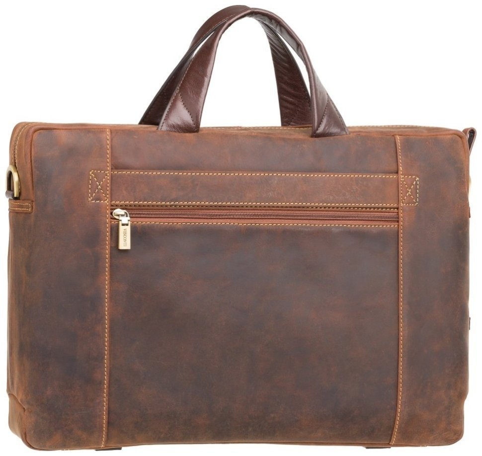 Светло-коричневая кожаная мужская сумка для ноутбука 15-ти дюймов Visconti Octo 77374