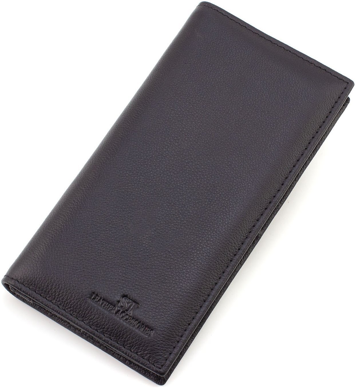 Черный купюрник из натуральной зернистой кожи на магнитах ST Leather 1767474