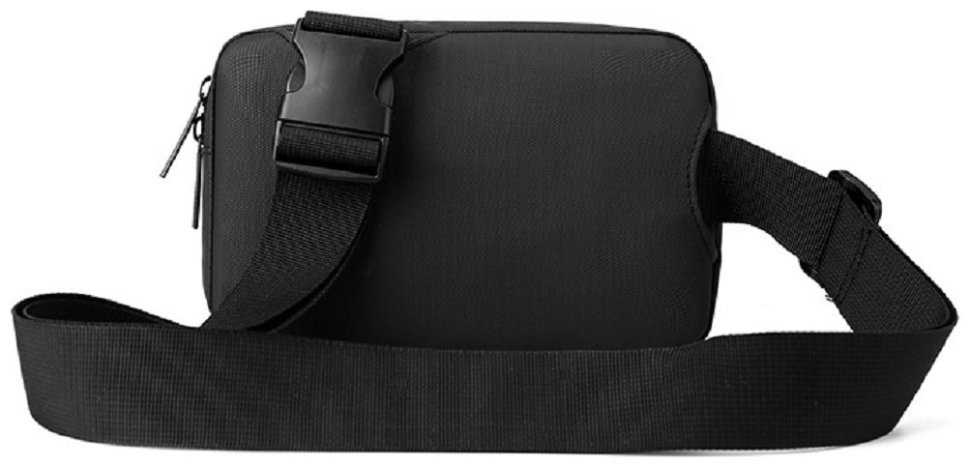 Мужская тканевая сумка на пояс в черном цвете Confident 77474 modnotak фото №17