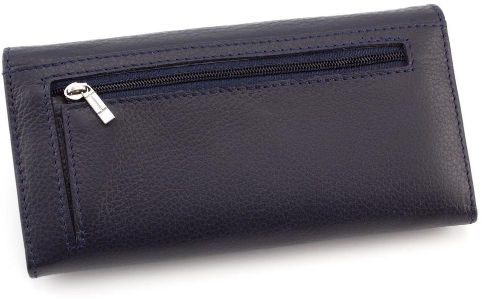 Шкіряний жіночий гаманець темно-синього кольору ST Leather (16538)