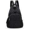 Жіночий просторий текстильний рюкзак чорного кольору на одну блискавку Confident 77574 - 1