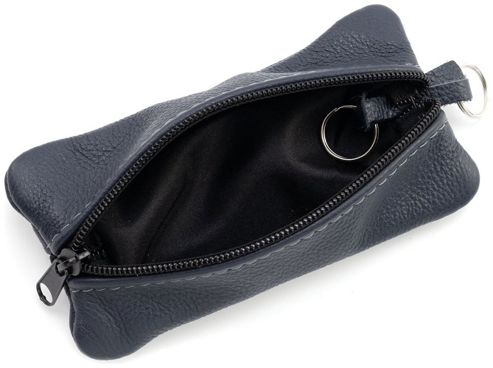 Велика шкіряна ключниця з двома відділеннями синього кольору Leather Collection 97774 фото №3 Велика шкіряна ключниця з двома відділеннями синього кольору Leather Collection 97774 modnotak фото №3