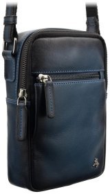 Компактна сумка через плече з натуральної шкіри Visconti AT 43 синього кольору 107974