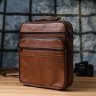 Мужская сумка барсетка из кожи на каждый день с ручкой для носки Vintage 98174 коричневого цвета modnotak фото - 10
