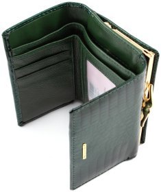 Зеленый лаковый кошелек с монетницей на защелке Marco Coverna (16633)