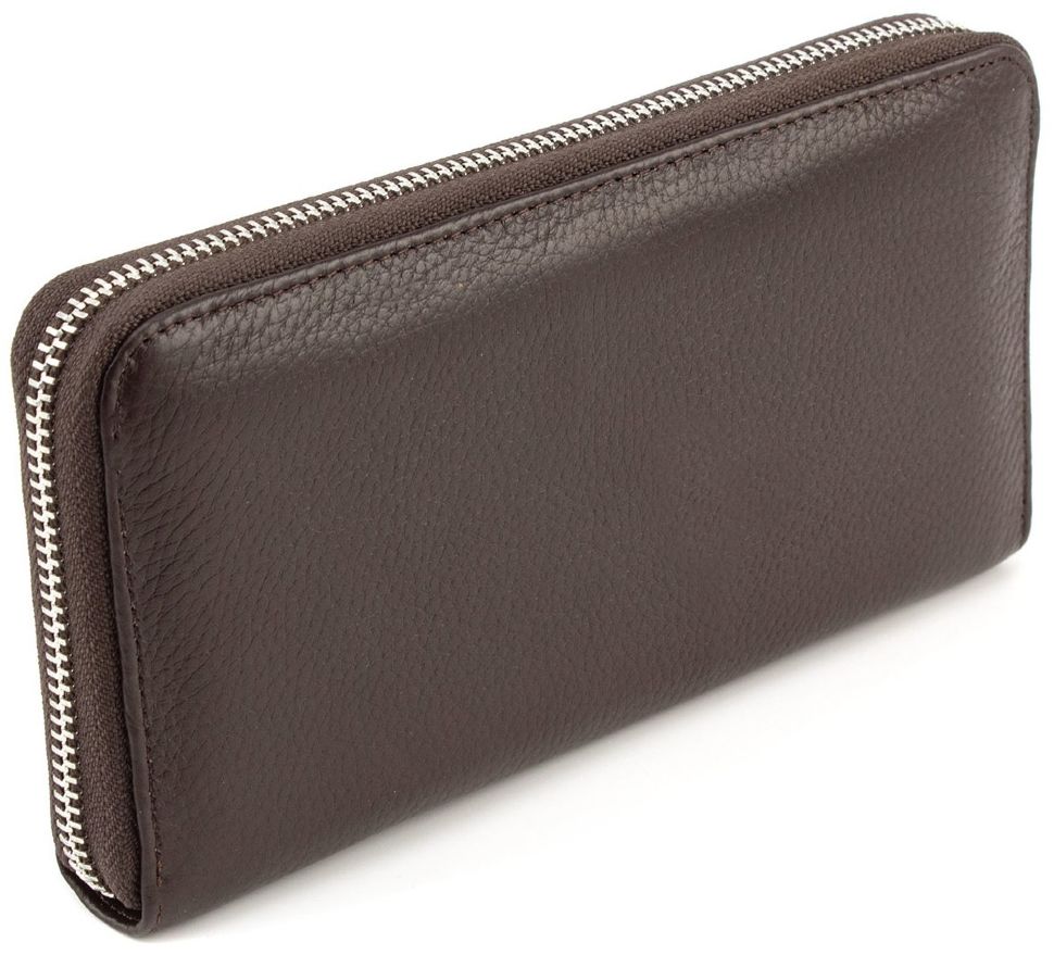 Великий коричневий гаманець з ремінцем на руку BOSTON (16690)