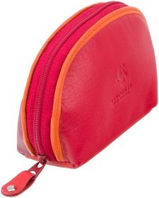 Красная женская ключница из натуральной кожи на молнии Visconti Malay 68774