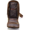 Кожаный винтажный рюкзак-слинг на одно плечо коричневого цвета TARWA (21661) - 2